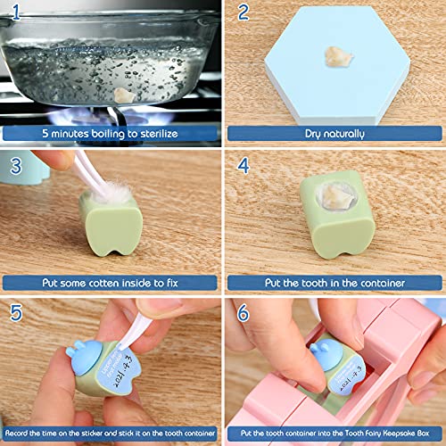 SallyFashion Baby Teeth Keepsake Box Tooth Holder for Kids Keepsake Kids Tooth Storage Box for Baby Shower, Birthday Gifts, Christmas Present