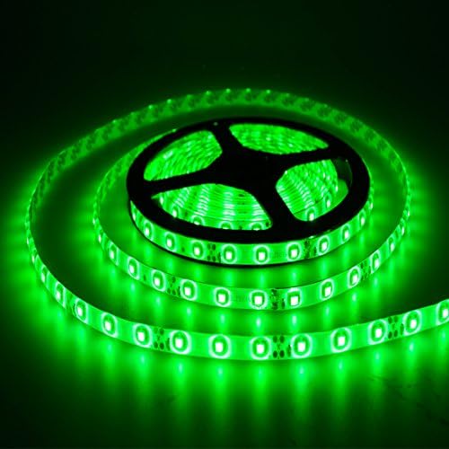 elcPark 5m/16.4 Ft SMD 3528 LED Light Strip Waterproof ip65 300 LEDs Roll 4Lumens /led 12V DC (300 led , Green)