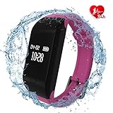 Fitpolo Health Fitness Tracker HR - Heart Rate Monitor Wristband,IP67 Waterproof Smart Bracelet with Sleep Monitor, Step Counter, Calorie Counter, Pedometer for Kids Women Men (Purple)