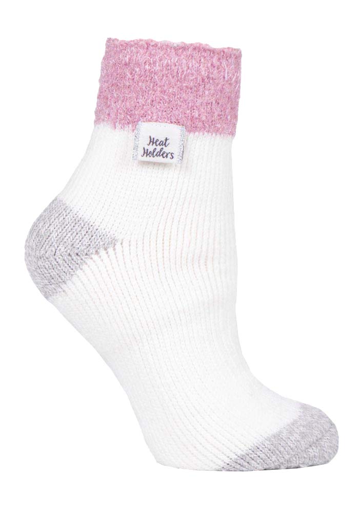 HEAT HOLDERS - Ladies Thick Soft Cute Fleece Lined Low Cut Ankle Winter Thermal Sleep Socks