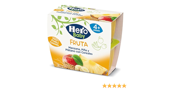 Hero Baby Tarrinas de Puré de Manzana Piña y Plátano con ...