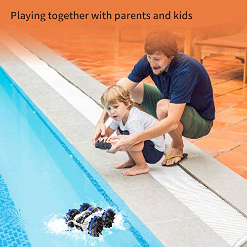 KINGBOT Rc Cars, Waterproof Stunt Car Remote Control Amphibious Cars with 2 Sides Driving On Water & Land Electric Stunt Car Toys for Children (waterproof car)
