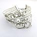 Willsa Fashion Double Love Hearts Design Faux Leather Cute Charm Bracelet Silver
