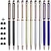ChaoQ Stylus Pens for Touch Screens (5 Pcs), 2 in 1 Slim Capacitive Stylus Ballpoint Pen (Black Ink), with 10 Replaceable Rubber Tip (White,Pink,Red,Purple,Sky Blue)