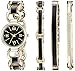 Anne Klein Women's AK/1982BKST Swarovski Crystal-Accented Gold-Tone and Black Watch and Bracelet Set