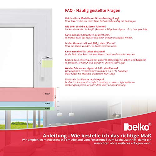 Kellerfenster - Kunststoff - Fenster - innen weiß/außen anthrazit - BxH: 80 x 40 cm - 800 x 400 mm - DIN Rechts - 2 fach… – Bild 6
