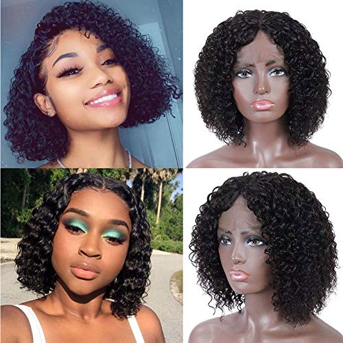 Short Curly Lace Front Wigs Human Hair For Black Women Middle Part Short Bob Curly Lace Front Wigs 12inches Brazilian Kinky Curly Virgin Human Hair Wigs Natural Color 1b Pricepulse