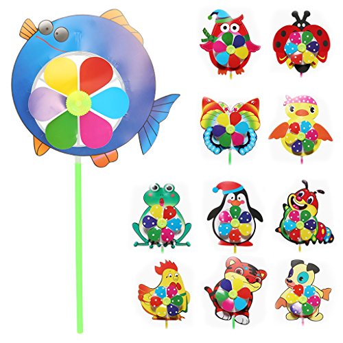 Lvyuanda Cartoon Animal Wheel Wind Spinner Windmill - Outdoor Lawn Garden Decor - Decor Your Yard Garden, Random Delivery - Thumbnail 3