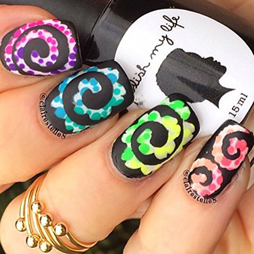 Paisley Cyclones Nail Vinyls By Twinkled T - 1 Sheet of 48 (2 in Each Circle)