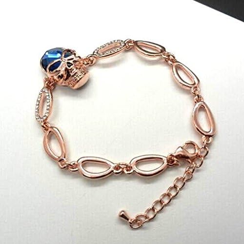 Gold plated crystal skull bracelet women charms bracelets 3 colors female gift (SKBR531)