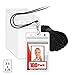 Mifflin-USA Lanyard with Vertical ID Name Holder (Black Cord, Clear 2.25x3.5 Inch Card Holder, 100 Pack)