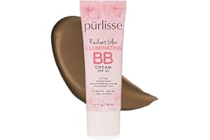 pūrlisse Radiant Glow Illuminating BB Cream with SPF 30 - Glow BB Cream Enriched with Goji & Hawthorn Berry for Dewy Skin - Helps to Improve Skin Texture & Radiance - Deep (1.4 oz)