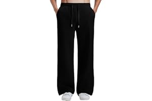 Susclude Baggy Sweatpants Men Wide Leg Bootcut Comfy Lounge Slacks Loose Fit Elastic Fashion Stylish Casual Track Pants