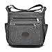 Qflmy Vintage Retro Canvas Messenger Bag Crossbody Shoulder Bag (Grey)