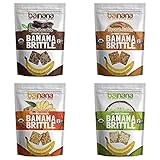 Barnana Banana Brittle, Variety Pack, 3.5 OZ, 4 Count - Organic dessert cookie style snack with potassium, vitamin C, and other clean ingredients. Gluten free