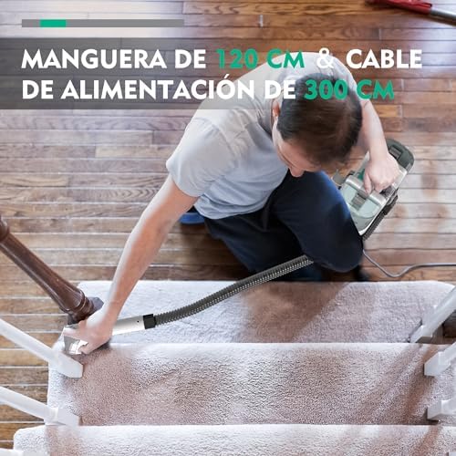 Aspirador de água para estofados haushof stainzapper, limpador de manchas de 400 w, limpa estofados para carpetes, aspirador de pó para estofados, sofá, 85 db
