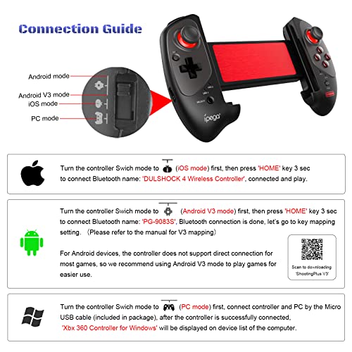 Joso Game Controller for iPad, Tablet, Bluetooth 5.0 Gamepad Joysticks