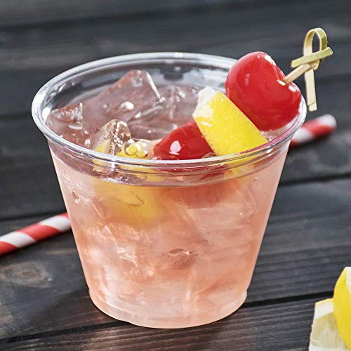 9 oz Eco Friendly Party Cups,100 Clear Corn Plastic PLA Cups Disposable Compostable Drinking Tumblers Biodegradable Punch