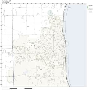 Kenosha Zip Code Map Zip Code Wall Map Of Kenosha, Wi Zip Code Map Laminated : Office Products
