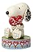 Peanuts by Jim Shore Snoopy Holding Heart Stone Resin Figurine, 4.25”