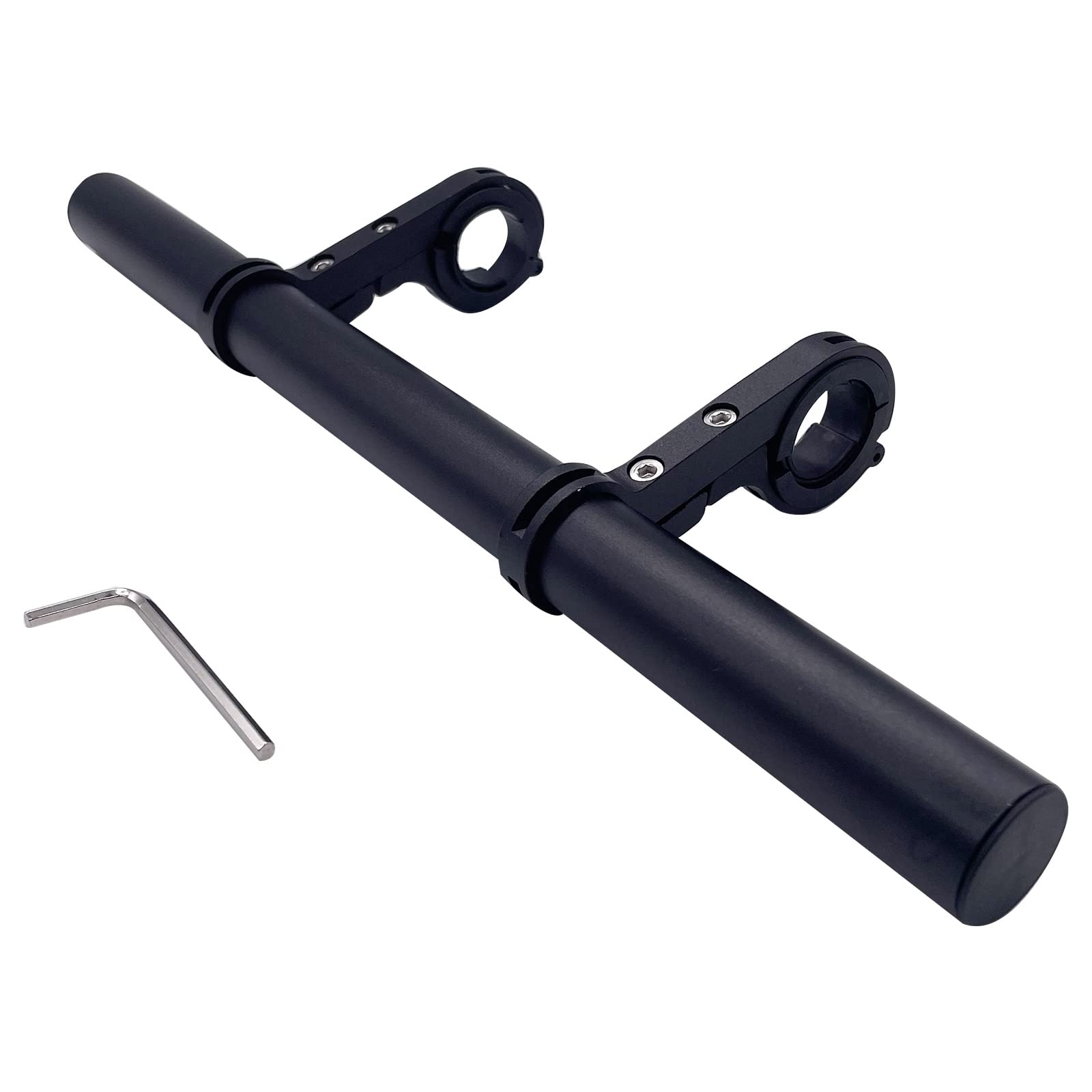 Mairhie Stationary Bike Handlebar Extender, 12 Inches Double Clamp Bike Bracket Bicycle Accessories for Phone Mount, GPS, Light Lamp