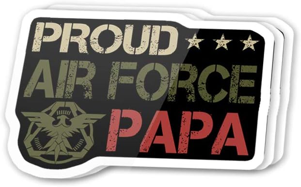 Cool Sticker (3 pcs/Pack,3x4 inch) Proud Airforce Papa Army Soldier Emblem Stickers for Water Bottles,Laptop,Phone,Teachers,Hydro Flasks,Car