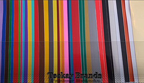 50 - Permanent Self Adhesive Vinyl Sheets -12 x 12 inch, Easy to Weed Sheets that Works With Cricut and All Cutters. Assorted colors in Glossy, Matt, Metallic, Neon, Gold and Silver - Thumbnail 2