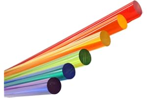 ZEEKIO Acrylic Lucite Rod Dowel - 3/4" (19.05mm) x 24" (610mm) - One Rod (Red)