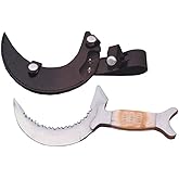 Szco Supplies 10” Moon Crescent Fantasy Knife – Bone Handle Tactical Knife with Serrated Stainless Steel Blade and Leather Sheath for Hunting and Outdoor Use