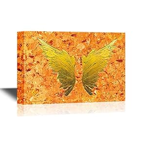 Wings Series Golden Wings on Abstract Background