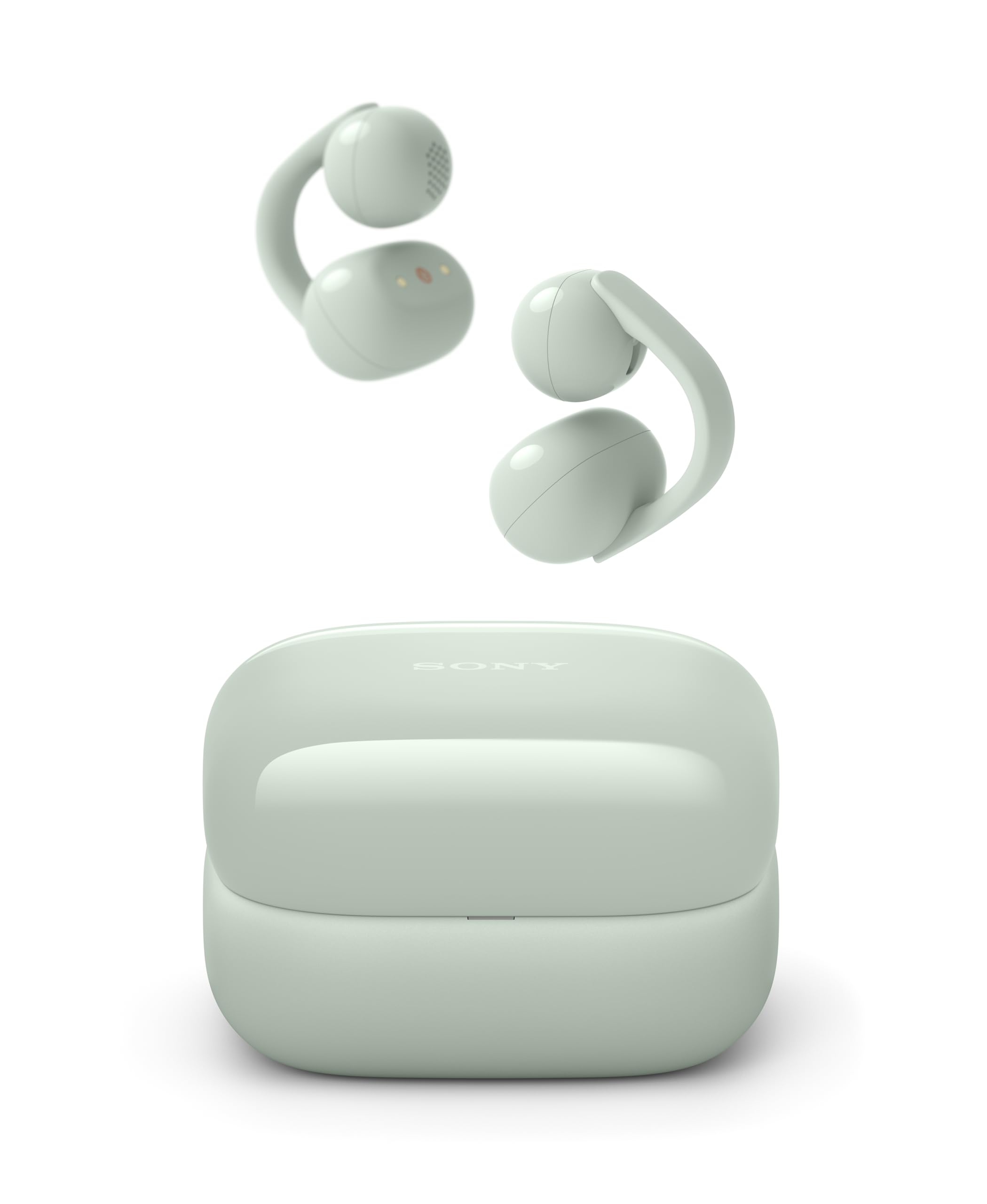 Sony LinkBuds Clip Open-Ear Truly Wireless Earbuds, Comfortable & Secure Fit, Lightweight Clip-On Design, Touch Controls, Ambient Sound Awareness, Water Resistant, Up to 37 Hrs of Playback, Green