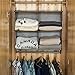 StorageWorks Hanging Closet Organizer with Garment Rod, 4-Section Clothes Storage for Closet, 24 ½”W x 12 ¼”D x 28”H，Mixing Brown and Gray