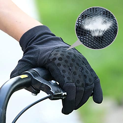 Pair of Hupeng mountain biking gloves with mesh design.