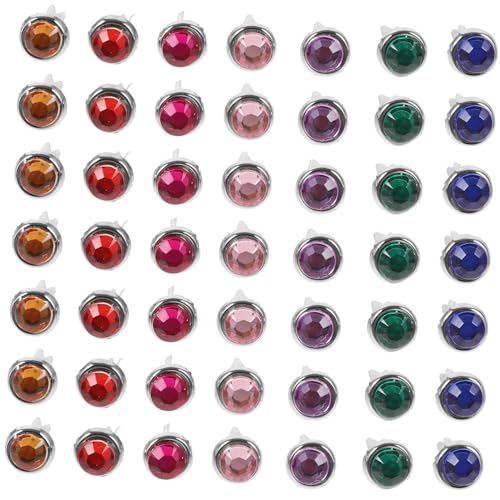 jojofuny 50pcs Colorful Mini Fasteners for Paper Crafts Metal Fasteners for DIY Scrapbooking and Card Making Decorative Two-Legged