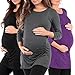 3 Pack Women's Side Ruched Maternity Tunic by Rags & Couture - Made in USA
