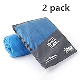 COMPAN,?INC Luxury Hotel Spa Bath Microfiber Ultra Absorbent and Fast Drying Towel Blue 2 pack