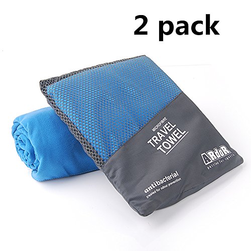 COMPAN,?INC Luxury Hotel Spa Bath Microfiber Ultra Absorbent and Fast Drying Towel Blue 2 pack
