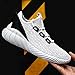 Hetohec Sport Baseball Shoes Knitted Fashion Outdoor Sneakers Lightweight Gym Athletic Shoe for Men Trail Workout(1266White46)