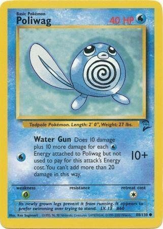 Amazon Com Pokemon Poliwag 88 Base Set 2 Toys Games pokemon poliwag 88 base set 2