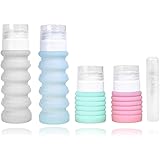 Collapsible Travel Size Bottles Portable Refillable Containers for Toiletries Shampoo Lotion Soap, Leak-Proof and TSA Approve