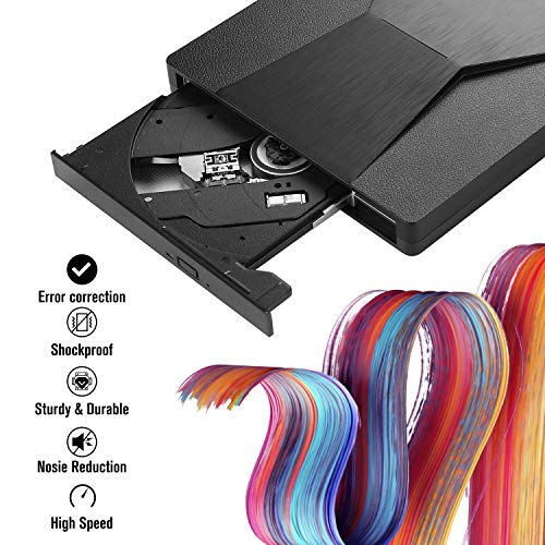 MMUSC External CD DVD Drive,Type C USB 3.0 Slim Portable External CD DVD Drive Burner Optical Drive CD+/-RW DVD +/-RW Superdrive Disc Duplicator Compatible with Mac/MacBook Pro/Air/iMac/Laptop/Windows - Thumbnail 3