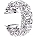 VIQIV Bling Bands for Compatible with Apple Watch 42mm 44mm 45mm 49mm Ultra Iwatch Series 9 8 7 6 5 4 3 2 1, Diamond Rhinestone Stainless Steel Metal Bracelet Wristband Strap for Women Silver