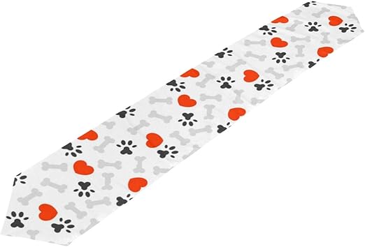 Amazon Com Trismar I Love Dog Theme Bone And Foot Red Table