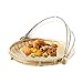 Hand-Woven Food Serving Tent Basket, Fruit Vegetable Bread Cover Storage Container Outdoor Picnic Food Cover Mesh Tent Basket with Gauze(Bug- proof, Dust-proof ) Keep Out Flies, Bugs, Mosquitoes (L)