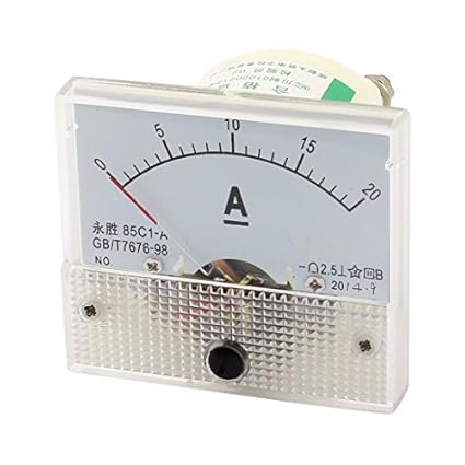 85C1 DC 0-20A Analog Panel Amperímetro analógico Ampmeter Meter Blanco - - Amazon.com