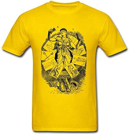 dyh5l1q Men's Wheel of Fortune Tarot card T-shirt Yellow S