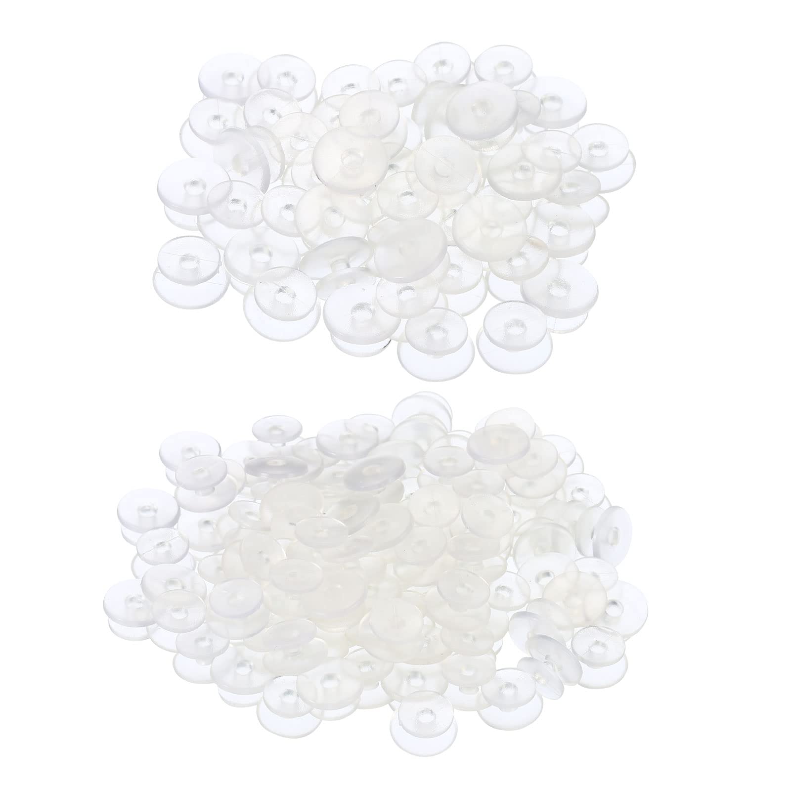 PATIKIL Plastic Button Charm, 200 Pack Combo Size Buckle Button Accessories Backs Wristband Shoe Charm Decoration for DIY Ornaments, Transparent