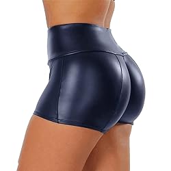 Tulucky Women's Flexible Club Faux Leather Shorts