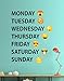 Days of The Week Emoji Faces Vinyl Wall Decal Sticker #6071s 22in X 17in (Black)