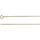 Sonia Jewels 14k Yellow Gold Solid Snake Chain Necklace 20" (Width = 1mm)